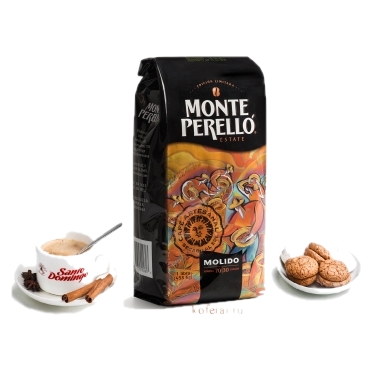 Monte Perello  -доминиканский 100% органический молотый кофе, 453.6 г Без горечи, без кислотности. Упаковано в Доминикане